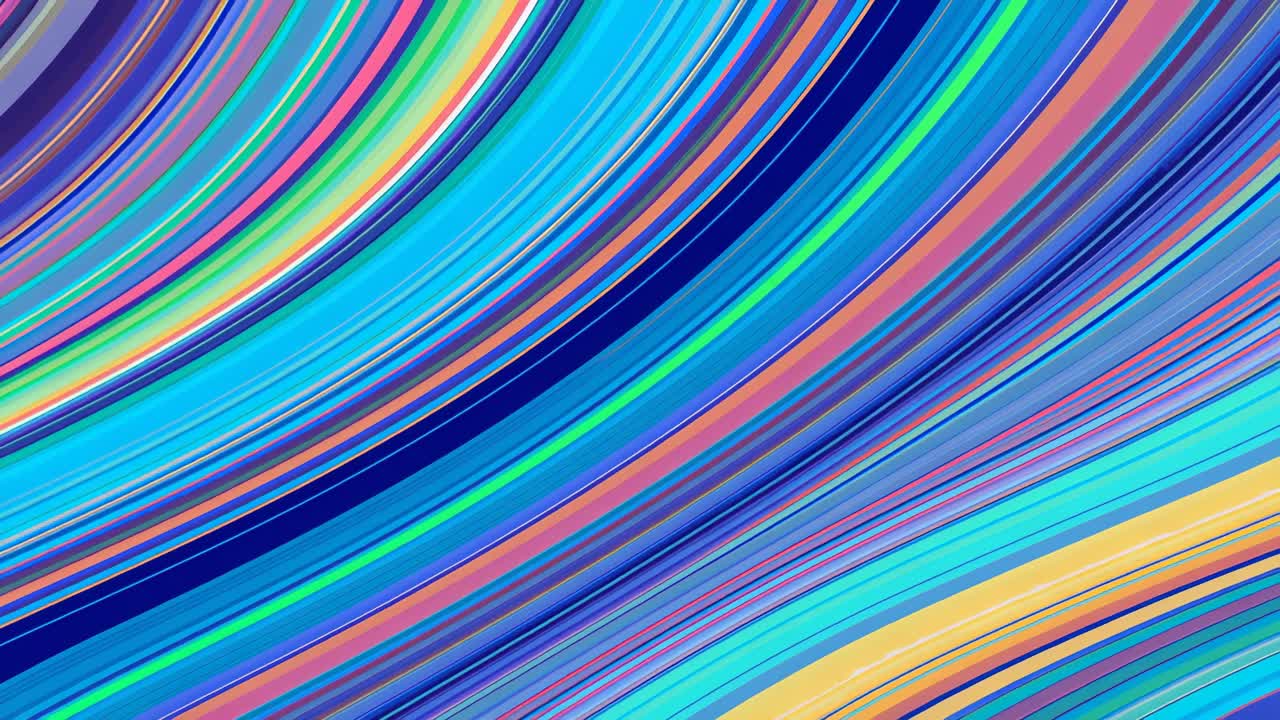 Looping abstract multicolored curved bands on playback starting, filling canvas for background