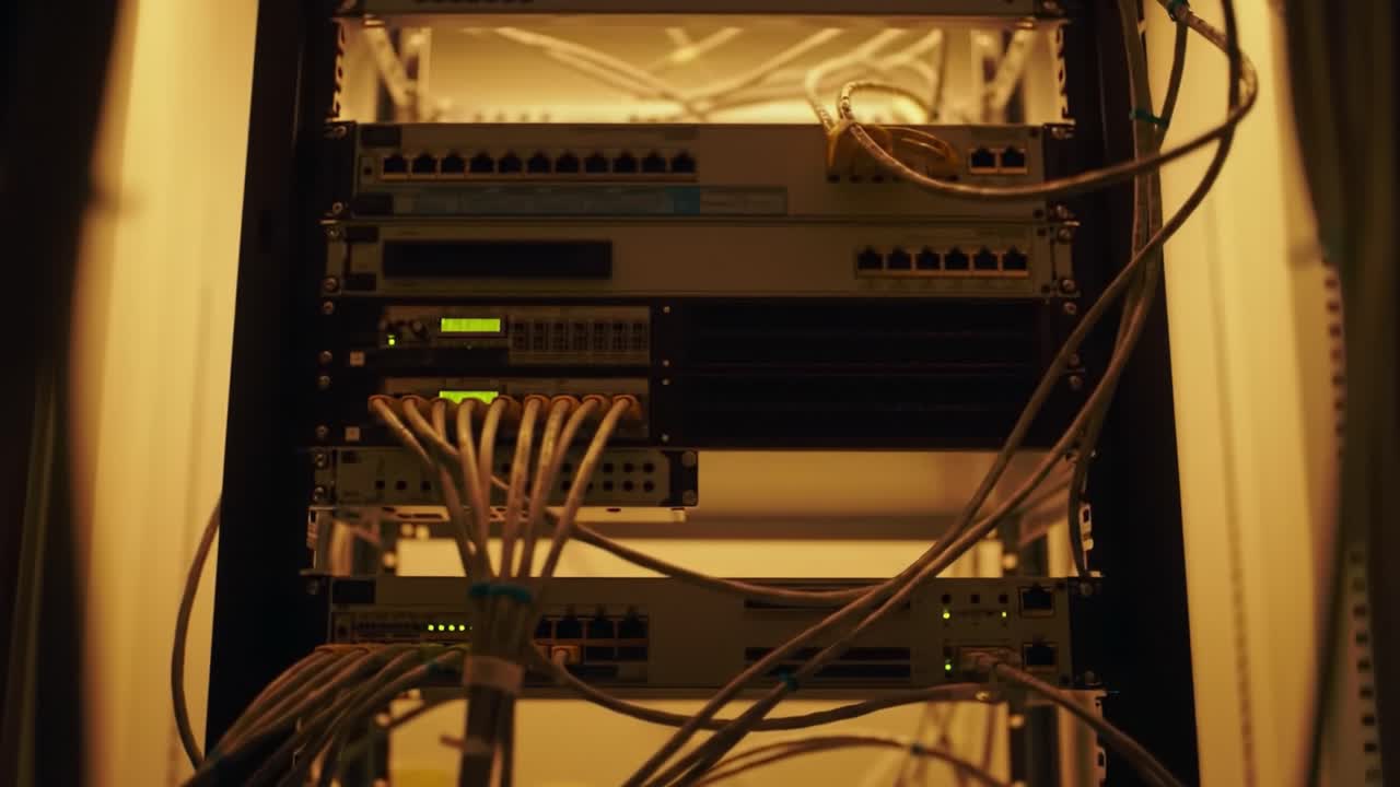 rack para servidores con equipos de red