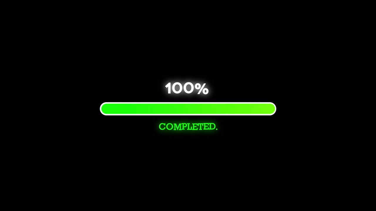 Digital Progress Bar Loading to Completion