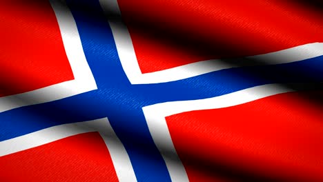bandera de noruega ondeando fondo textil con textura. animación de bucle sin costuras. pantalla completa. movimiento lento. video en 4k