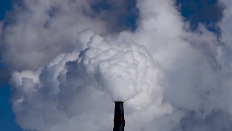 close up of steam billowing out of single exhaust tower