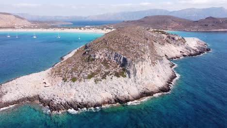 vista aérea isla elafonisos playa, laconia, peloponeso, grecia