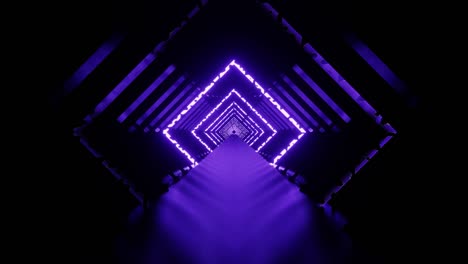 fondo de túnel de bucle cuadrado de violeta de neón pintado