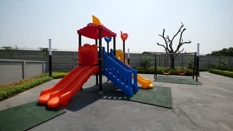 modern and colorful outdoor playground for children