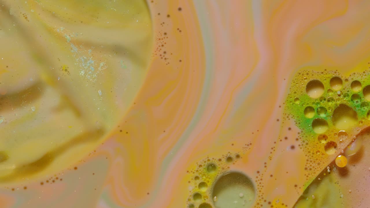 estructura fantástica de pintura al óleo de colores y burbujas de tinta, movimiento caótico, pintura de colores abstractos