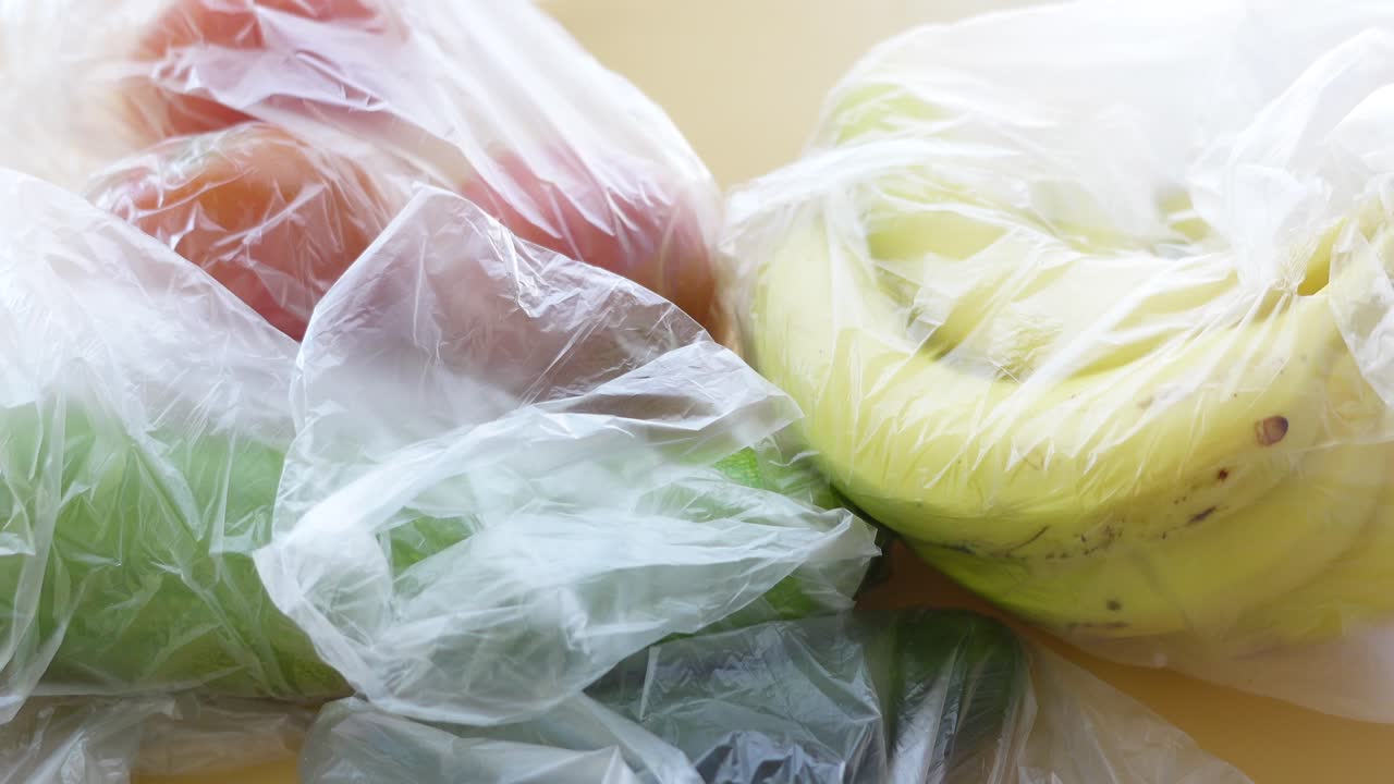 Fruits and Vegetables in Plastic Bags