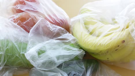 fruits and vegetables in plastic bags