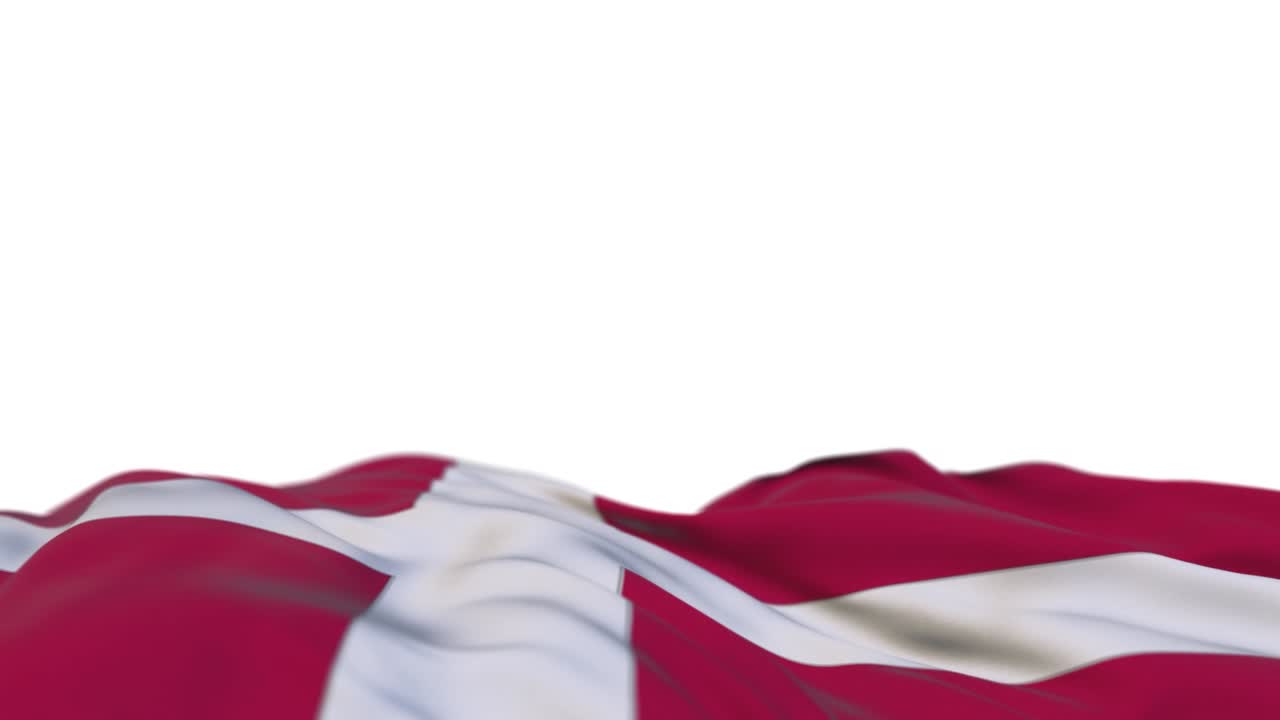 bandera de la tela de dagestan ondeando en el bucle del viento. bordado de dagestan estampado bandera de tela balanceándose en la brisa. fondo blanco medio lleno. lugar para el texto. bucle de 20 segundos.