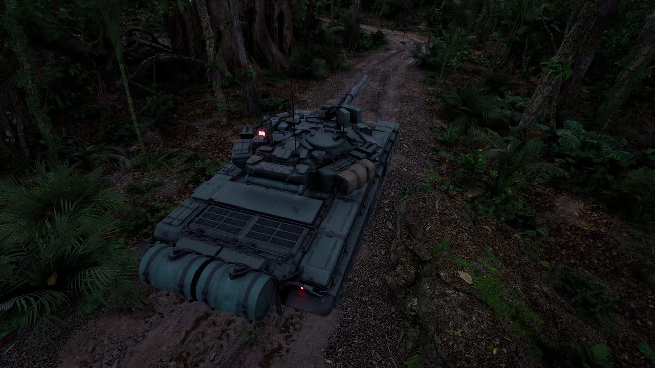 Carro armato nella foresta