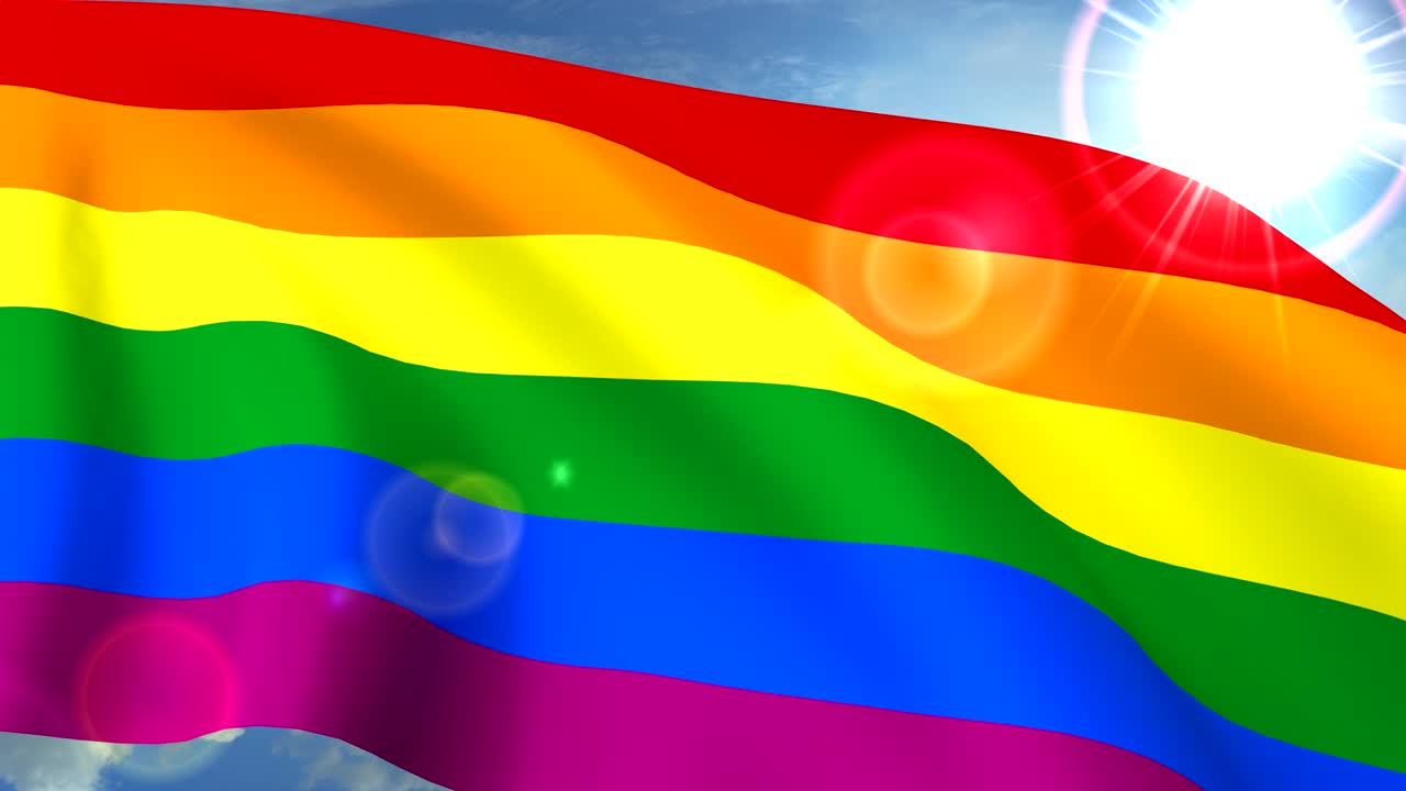 la bandera del orgullo gay ondeando las lesbianas gays bisexuales transgénero 4k