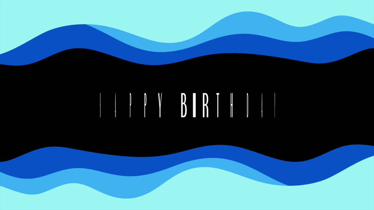 saludos de cumpleaños vibrantes en fondo de gradiente azul y negro