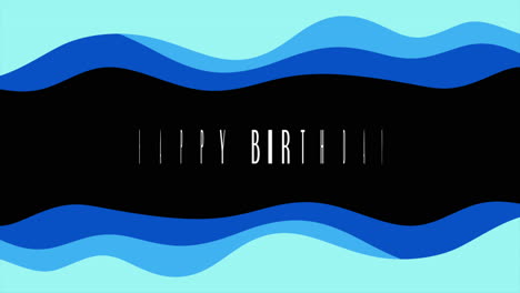 saludos de cumpleaños vibrantes en fondo de gradiente azul y negro
