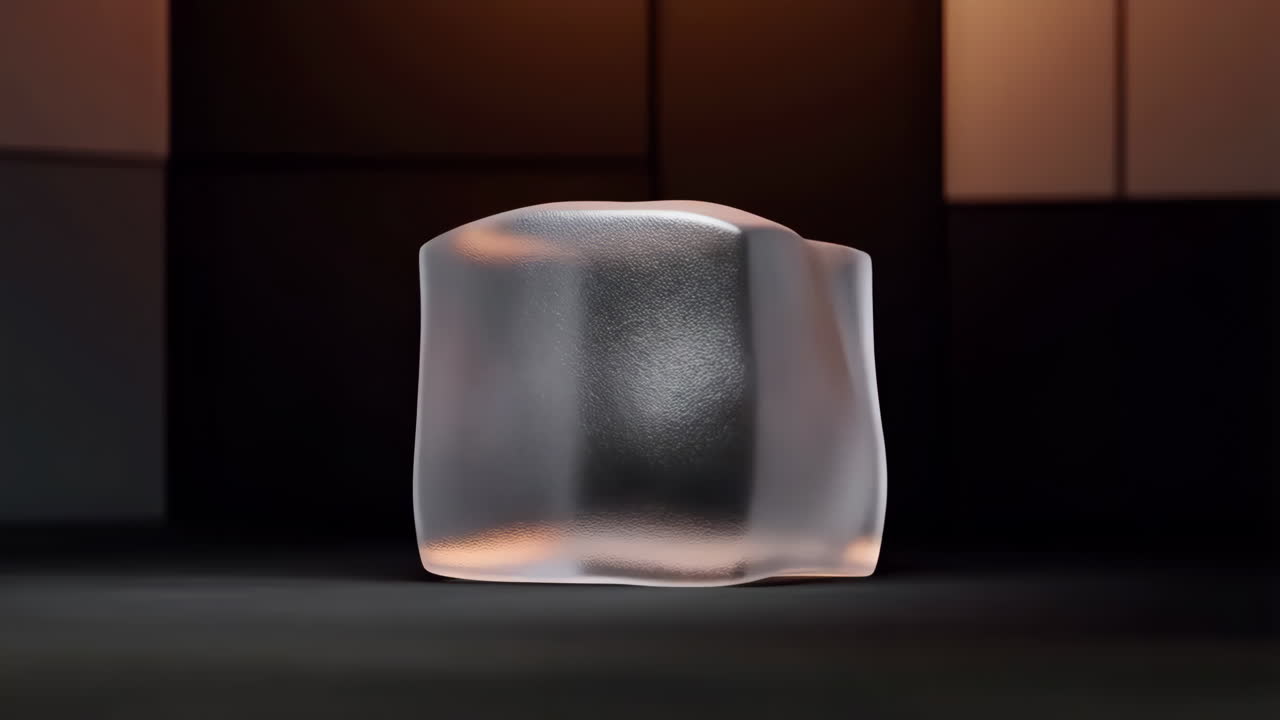 Abstract Translucent Cube on Dark Background