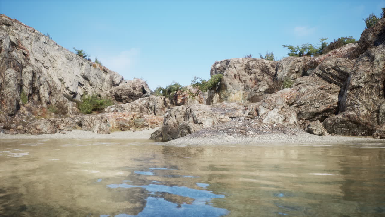 아름다운 다채로운 거대한 절벽과 바다의 파노라마 전망