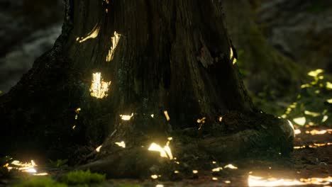 sunlight rays pour through leaves in a rainforest