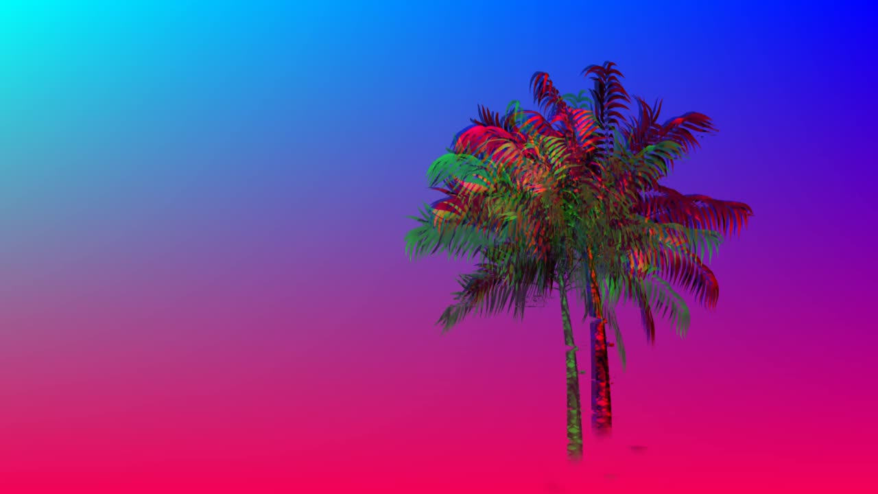 palmera de colores 4k