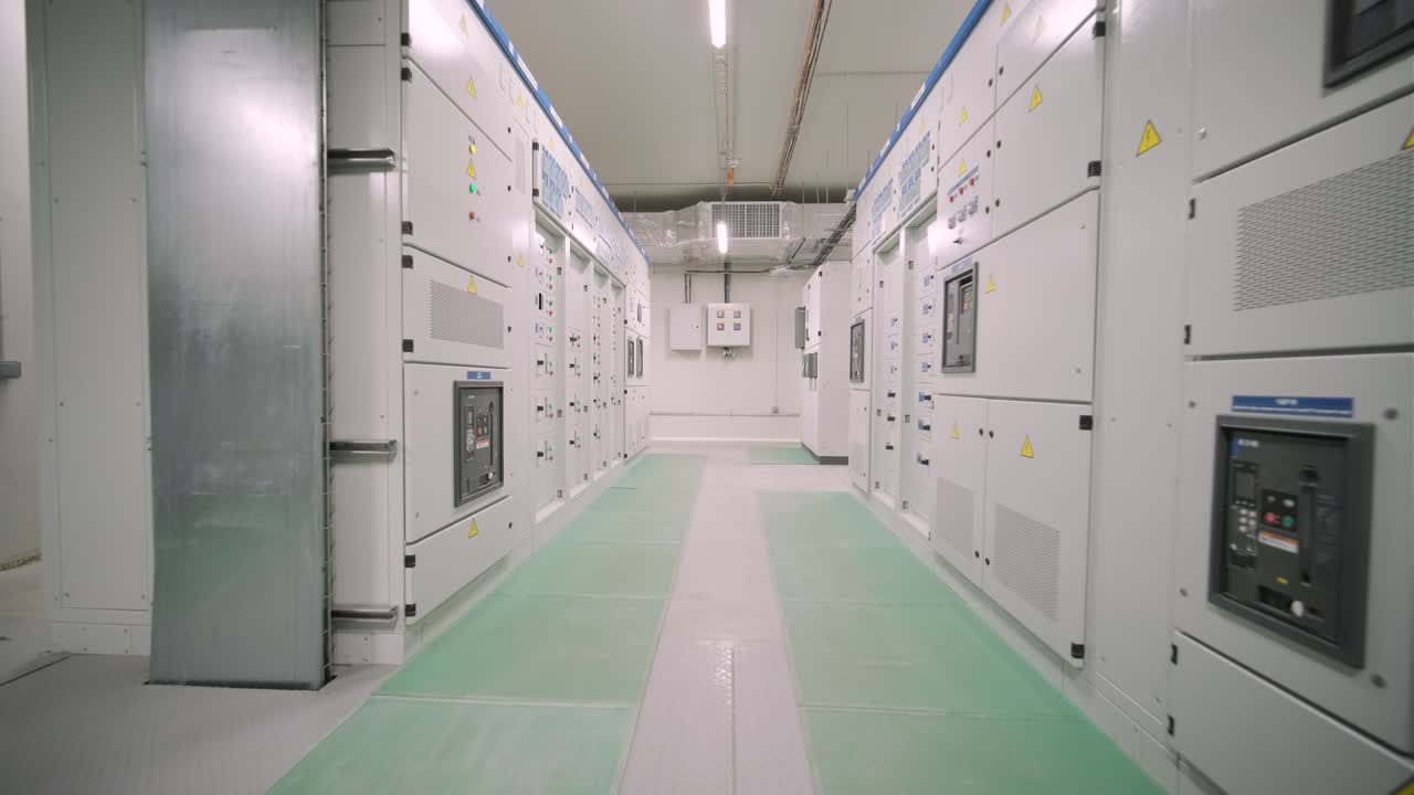 Electric voltage control room of a plant
