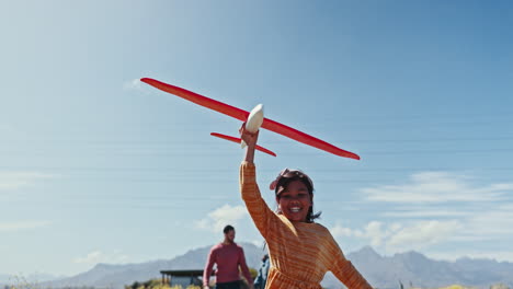 Girl,-parents-and-outdoor-for-airplane