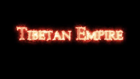 imperio tibetano escrito con bucle de fuego