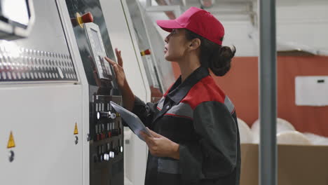 female engineer worker at factory