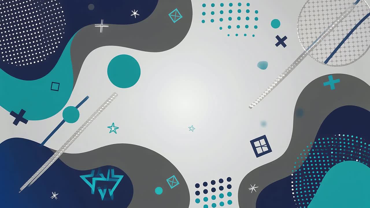 Abstract Geometric Shapes Moving on a Dynamic Background