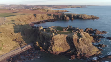 aerial view of dunnottar castle in aberdeenshire