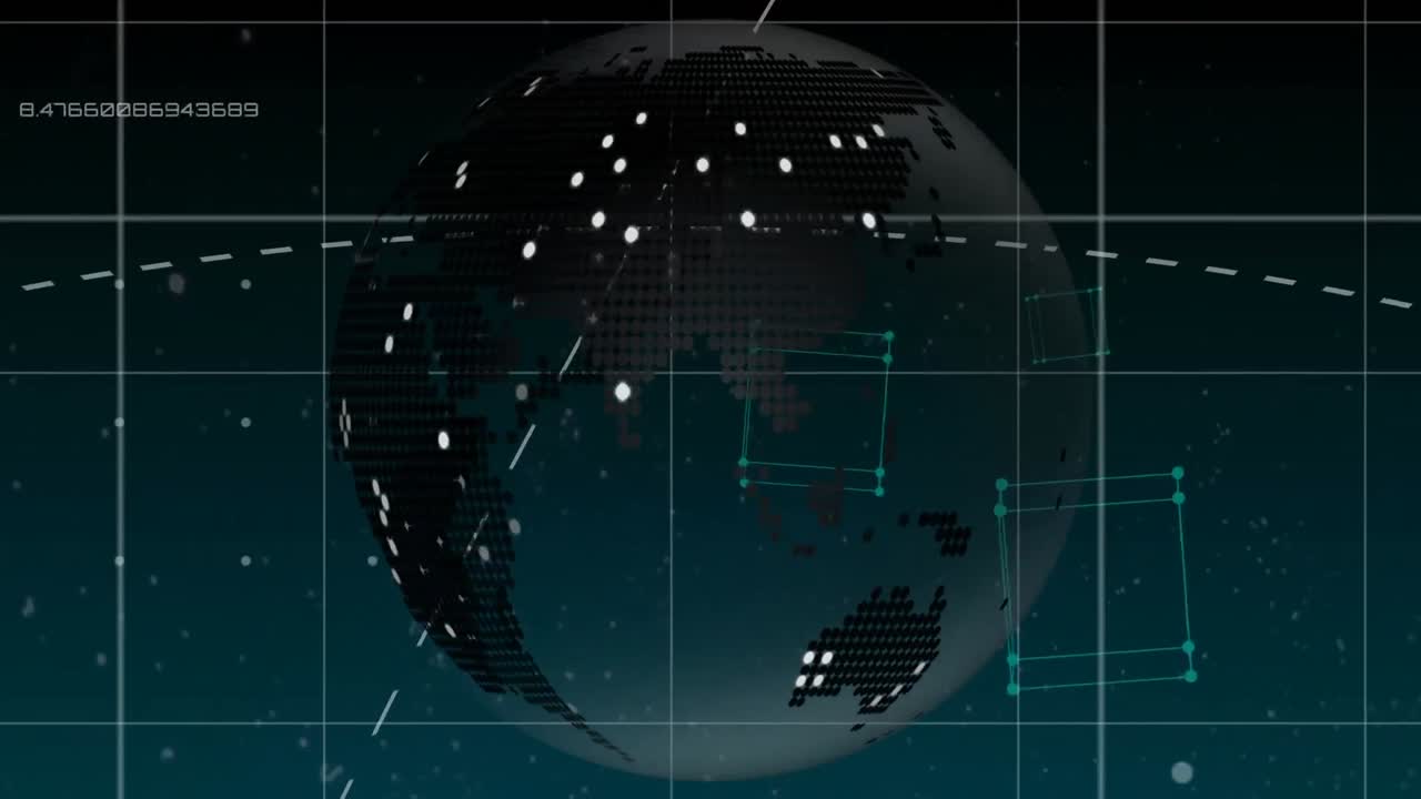 Animation of globe over data processing