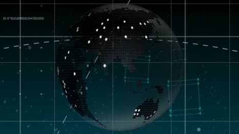 animation of globe over data processing