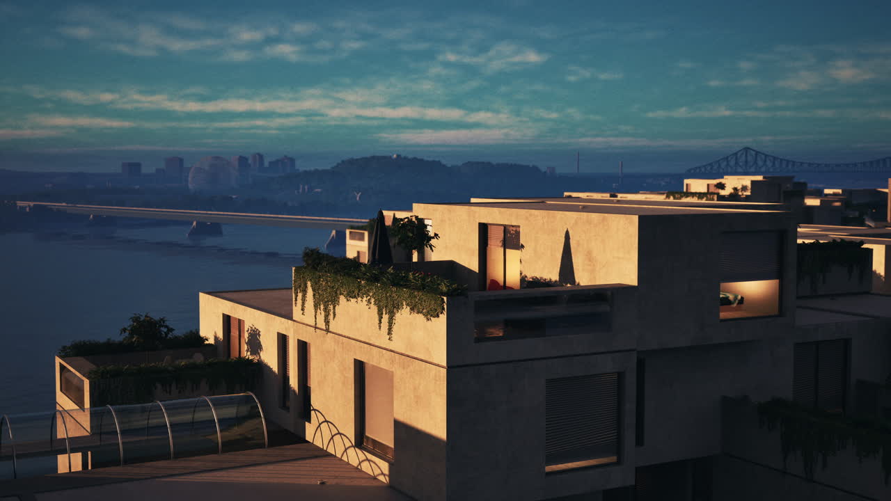 City view with bridge in background