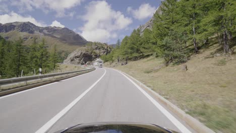 driving on the simplon pass in switzerland