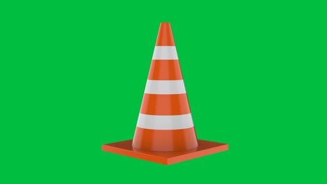 traffic cones on green screen