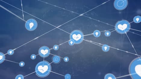 Animation-of-network-of-connections-with-digital-icons-and-circuit-board