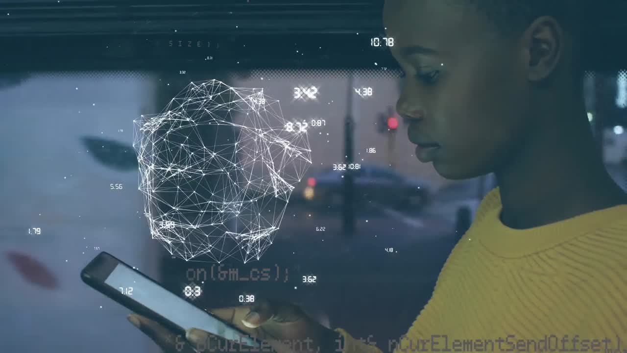 A young woman is using her mobile phone while travelling on a bus