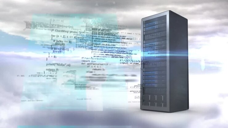 Animation af databehandling over en computerserver