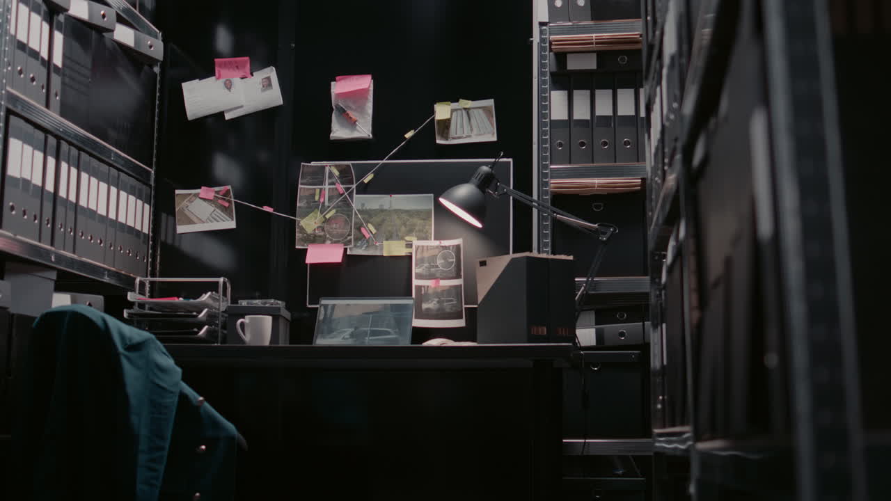 Detective Working on Investigation in Office