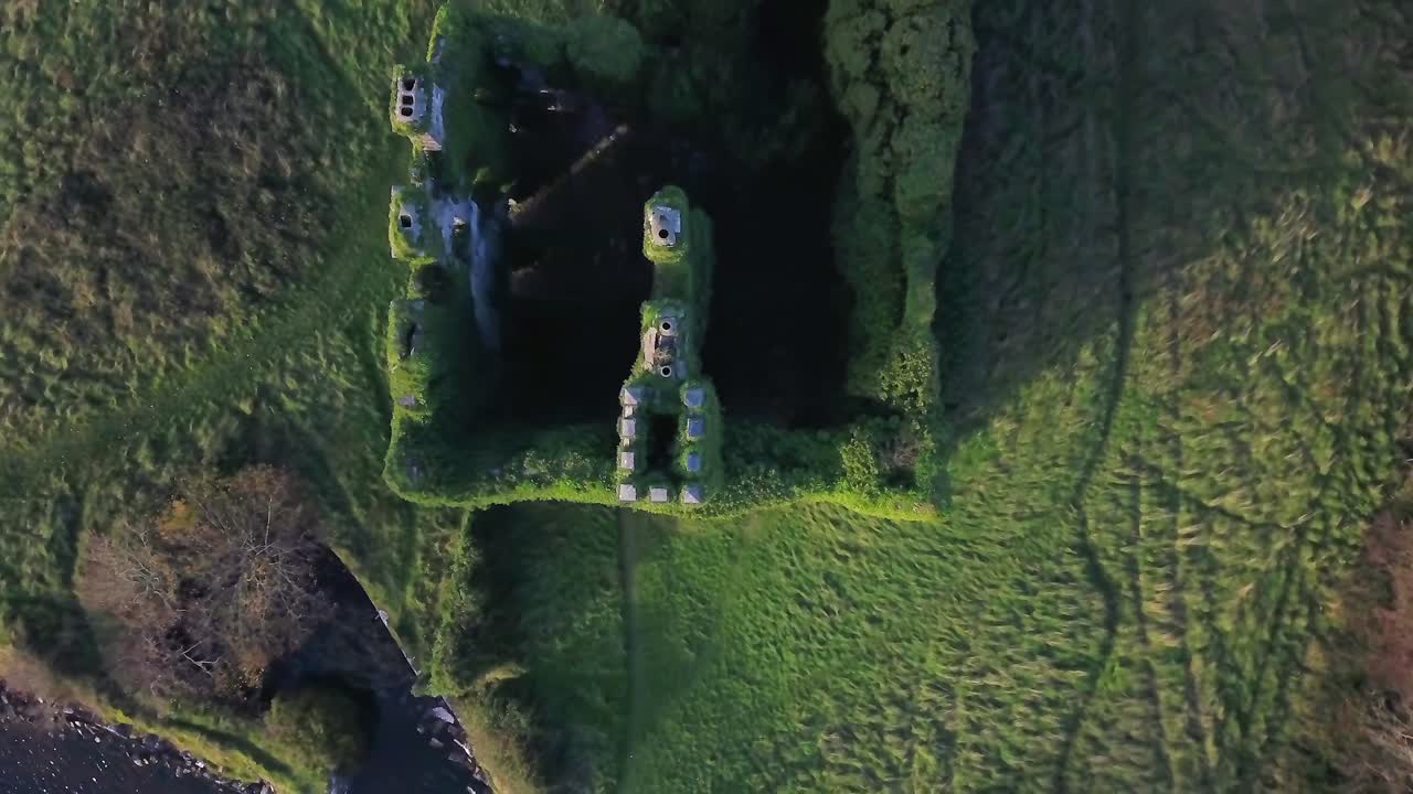Aerial View of Ancient Overgrown Ruins