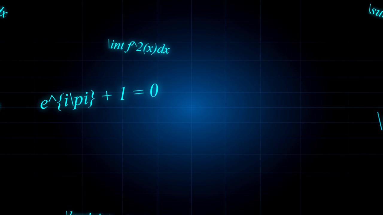 Floating Mathematical Formulas and Equations on a Digital Grid Background