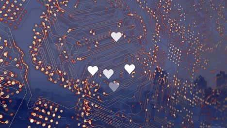 Animation-of-network-of-connections-over-hearts