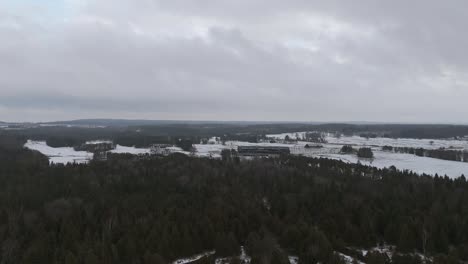 Tilt up drone shot of TPC Toronto at Osprey Valley Golf Course And Credit River in Alton, Caledon, Ontario, Canada