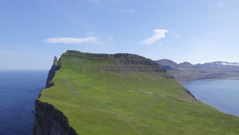 aerial drone view of hornstrandir wilderness in northern iceland