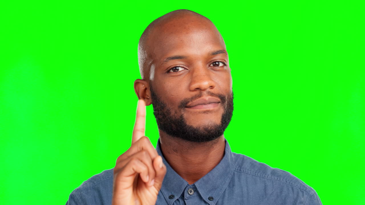Portrait, hand gesture and no with a black man