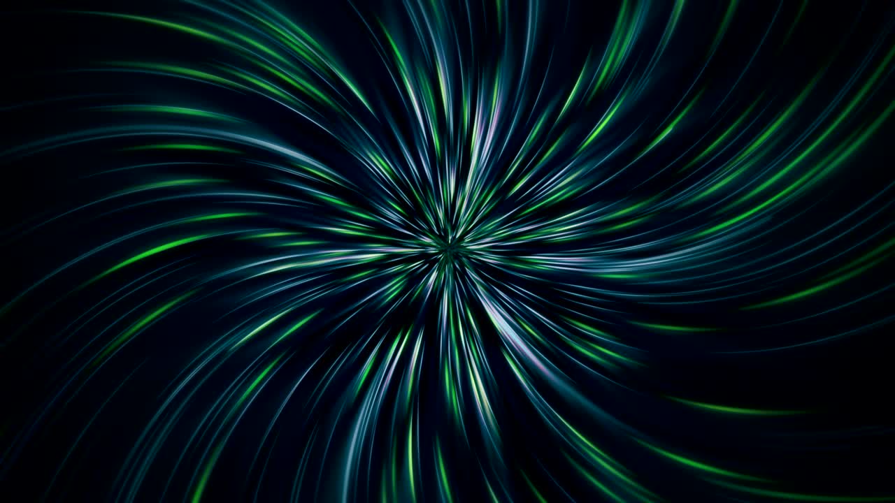 Dark Green Twirling Rays Background