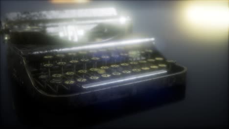 retro typewriter in the dark