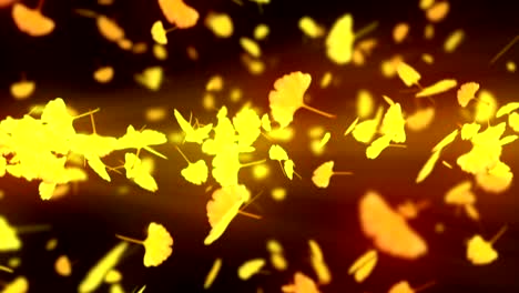 spin of autumn leaves,ginkgo,cg animation,loop