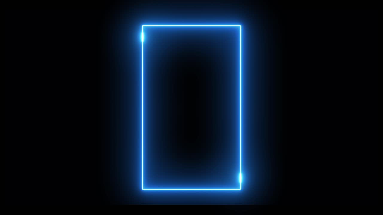 Glowing Blue Neon Rectangle
