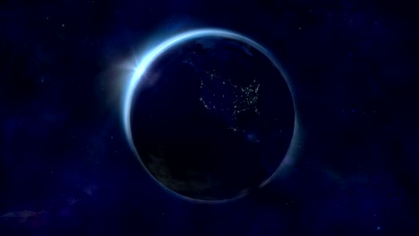 looped animation of the earth's night globe