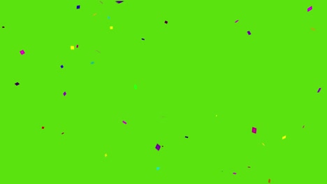 Confeti-De-Colores-Cayendo-Sobre-Fondo-De-Pantalla-Verde,-Animación-3D-4k.-Celebre-Las-Fiestas.-Fácil-De-Poner-En-Su-Escena-O-Video.-Celebración-De-Confeti,-Fiesta-De-Cumpleaños,-Fiesta-De-Aniversario.