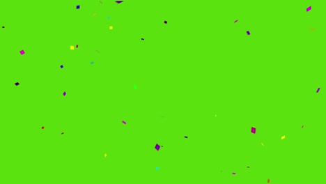 confeti colorido cayendo en el fondo de la pantalla verde animación 3d 4k. celebrar las fiestas. fácil de poner en su escena o video. celebración de confeti, fiesta de cumpleaños, fiesta de aniversario.