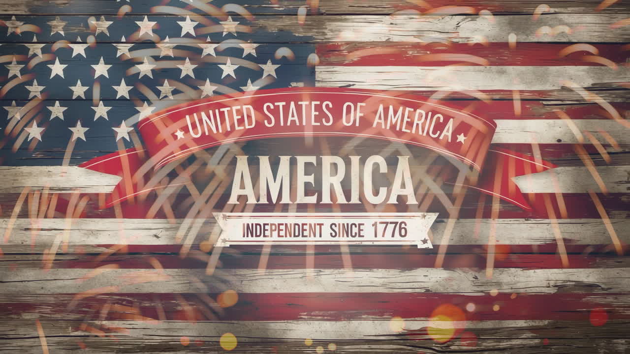 American Flag and Independence Day Celebration Background