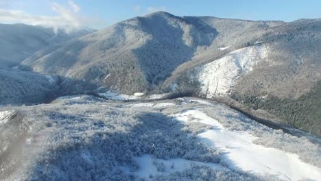 beautiful winter mountains they are partially covered with snow blue sky beautiful winter mountains they are partially covered with snow blue sky mountain panorama